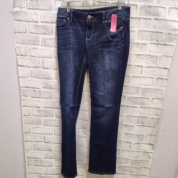 White House Black Market Blue Straight Leg Jeans - Picture 1 of 4